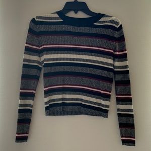 Burgundy striped long sleeve